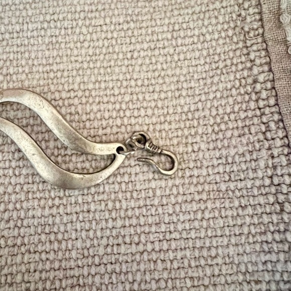 Silver Tone Geometric Wave Chain Link Boho Bracelet - Picture 3 of 6